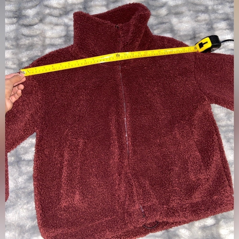 Lululemon Cinchable fleece zip up size 8 red merlot - Picture 9 of 15